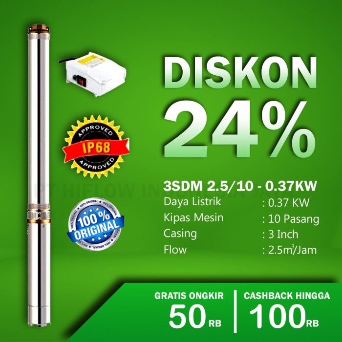 [New] Pompa Satelit Dayuan/ Submersible Pump 3 Inch - 3Sdm 2.5/10 - 0.37 Kw Terbatas