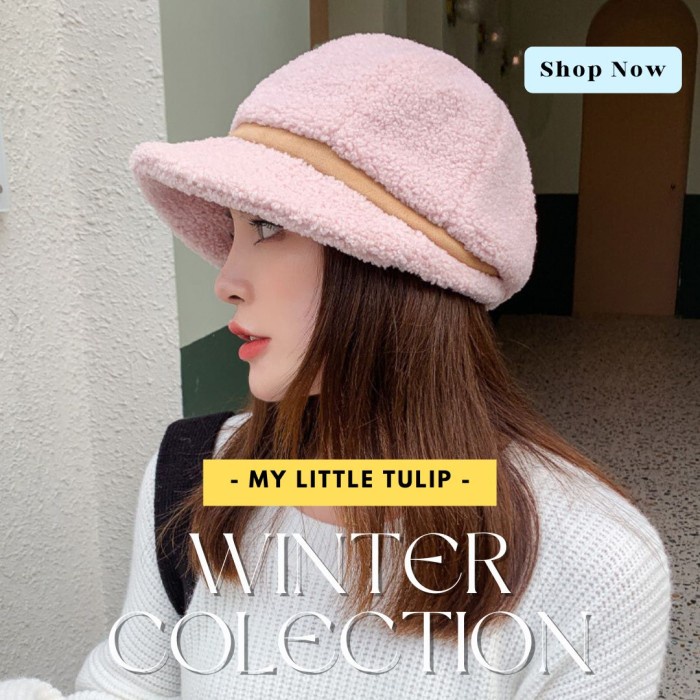 TOPI PET BULU2 DOMBA VELVET / TOPI MUSIM DINGIN WANITA IBU NENEK IMPOR