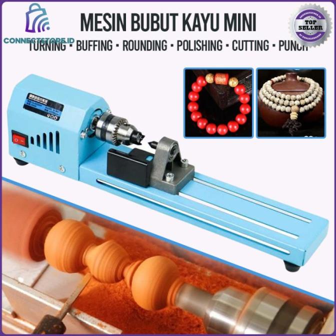 Diskon  November Murah Mesin Bubut Kayu Mini Lathe Beads Woodworking 150W X707 Blue - Terlarisss