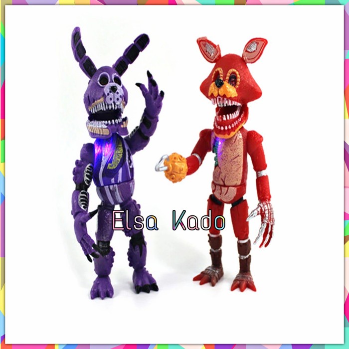 Figure Five Night At Freddy Set Isi 6 Foxy Chica Mainan Topper Cake