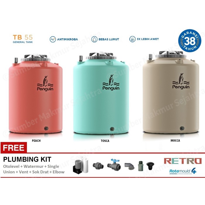 Promo Tangki Air / Tandon / Toren Penguin 520 Liter - Tb 55 (Tb55)