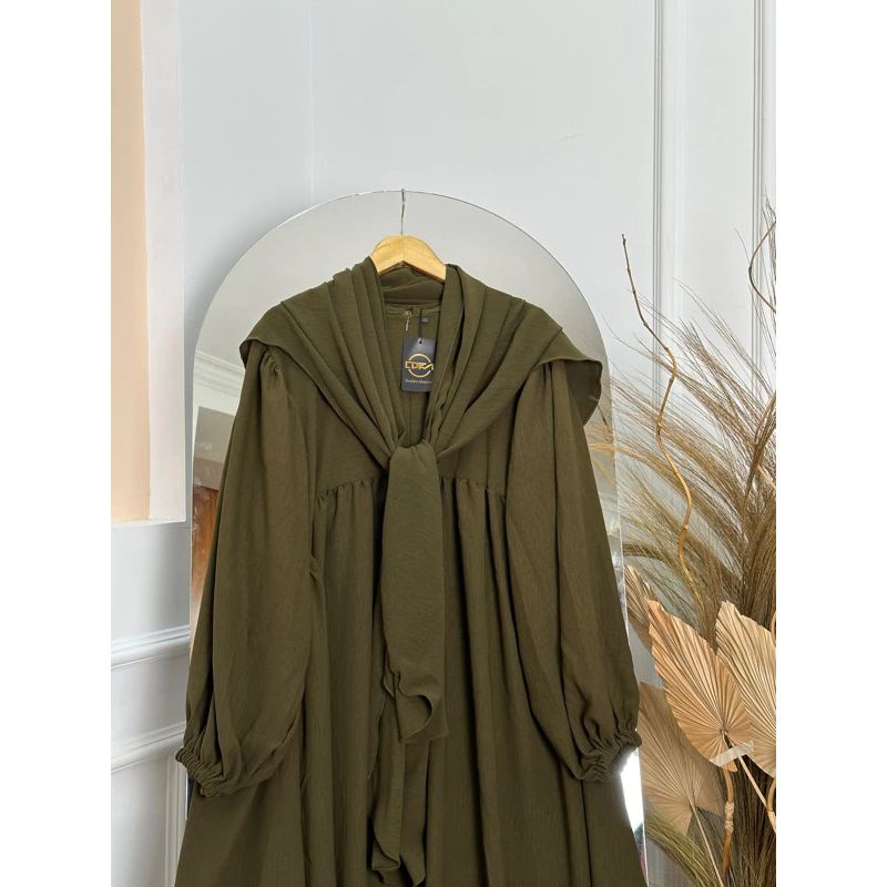 GAMIS CRINKLE SET HIJAB KEKINIAN VIRAL TERBARU-Army