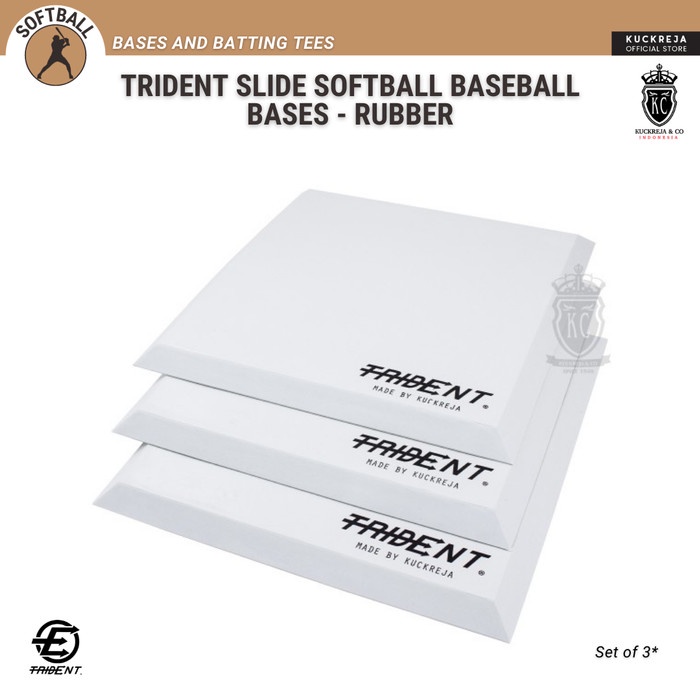 ✨Ready Trident Slide Softball Baseball Bases - Rubber Set Of 3 Diskon