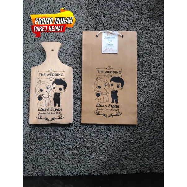 souvenir pernikahan telenan kayu