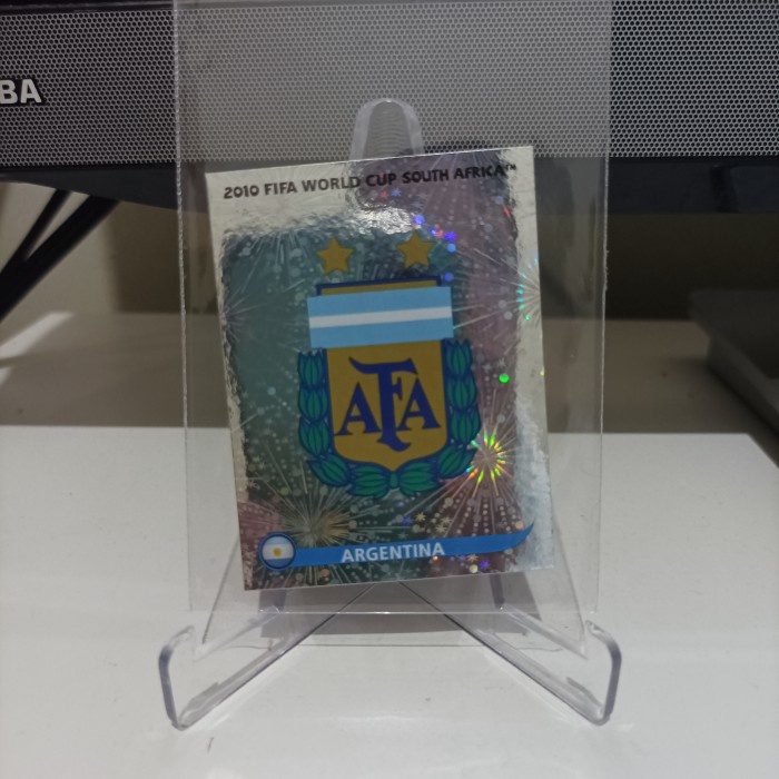 kartu bola stiker panini fifa argentina football logo lionel messi rerekeke85