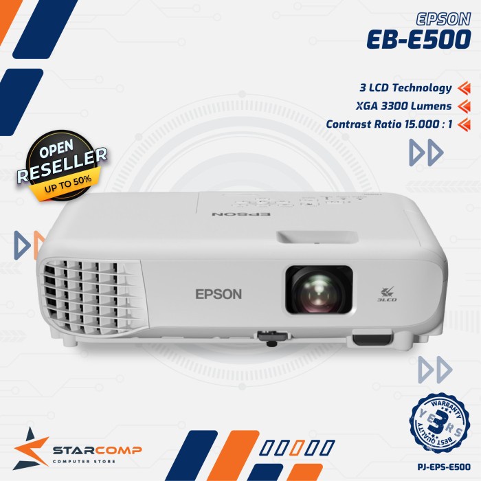 Hawas Projector Epson Eb-E500 Xga 3300 Lumens Proyektor