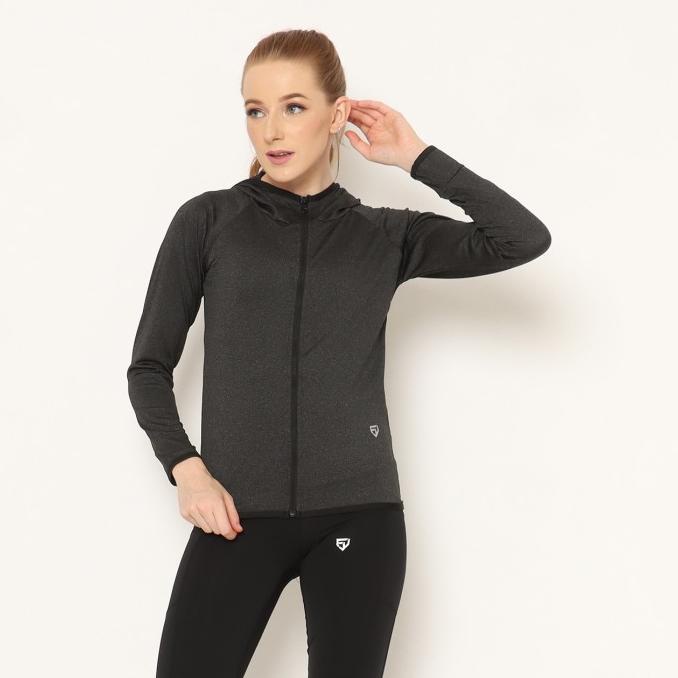 Jaket Olahraga Wanita Fitwear (Running,Sepeda ) Bella Border [D.Grey]