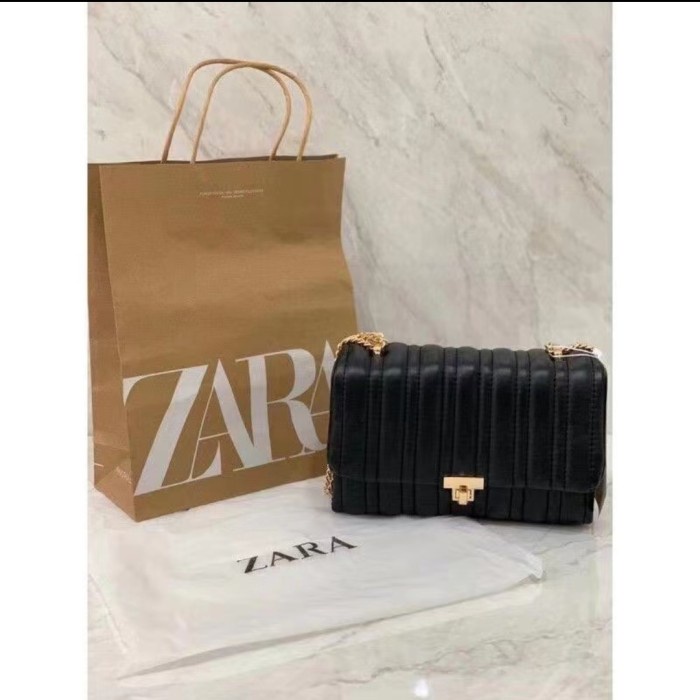 tas wanita ZARA New Quilted MIDI Crossbody bag tas selempang wanita ORIGINAL 100%