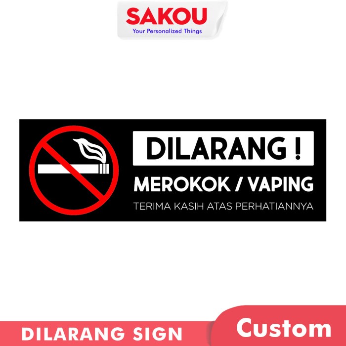 

Promo Dilarang Merokok Sign Label Custom Akrilik No Smoking Papan Tanda