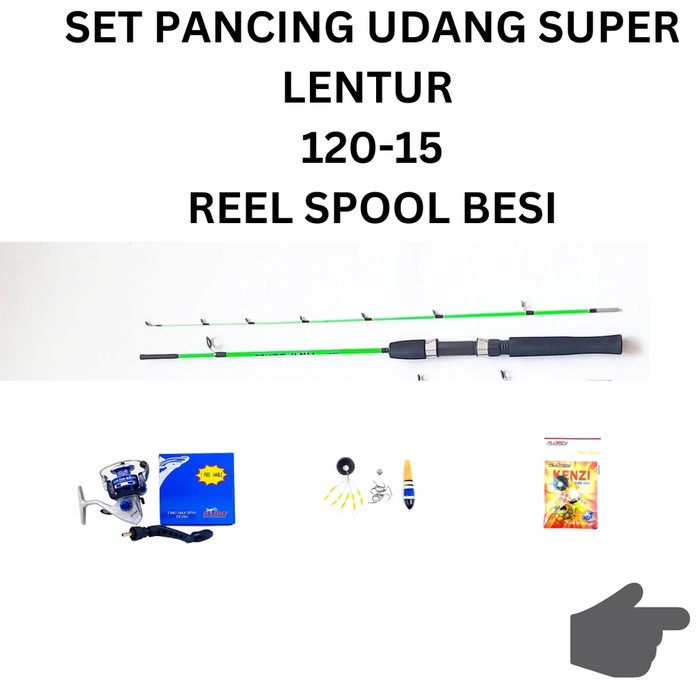 Set Pancing UDANG satu set komplit joran 120cm Sampai 150 SUPER lentur