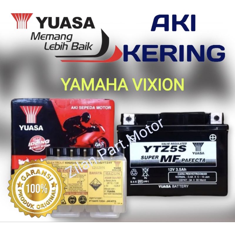 Aki kering yuasa for yamah VIXION. 100% original type ytz5s