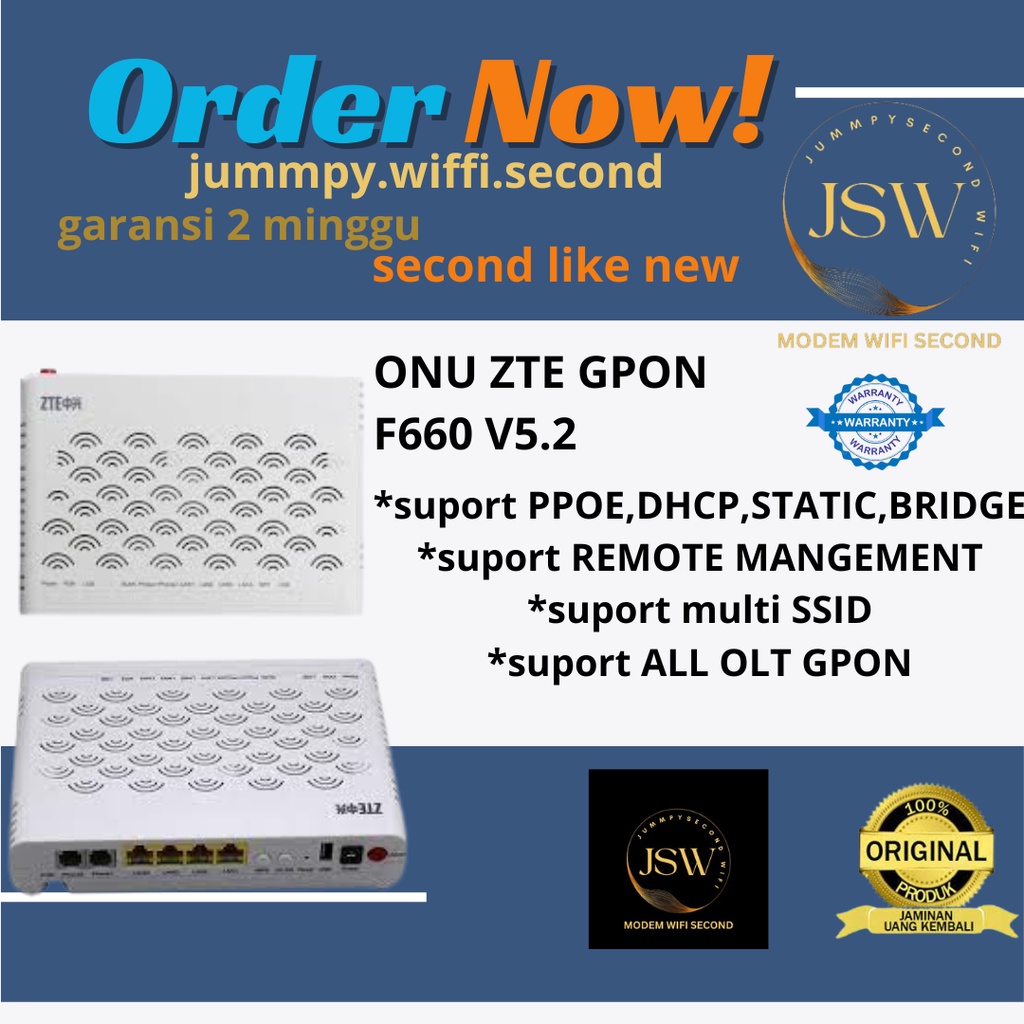 ROUTER/MODEM MURAH ONT ONU ZTE GPON DAN EPON  (F460V6, ,F660V5,F450V2,F477V2,XPON GS3101,XPON GM220D