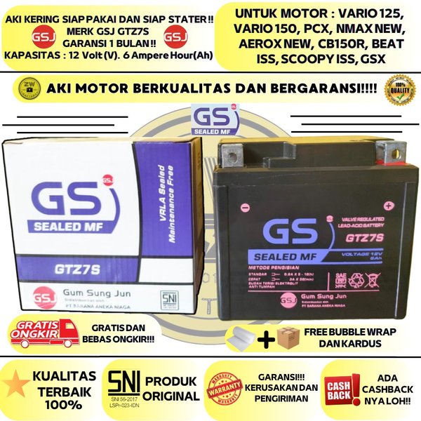 Aki Motor Satria FU 150 GTZ7S GS MF-AKI KERING