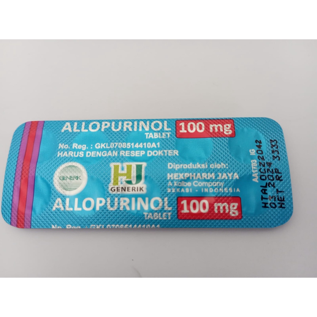 ALLOPURINOL 100MG 1 STRIP 10 TABLET
