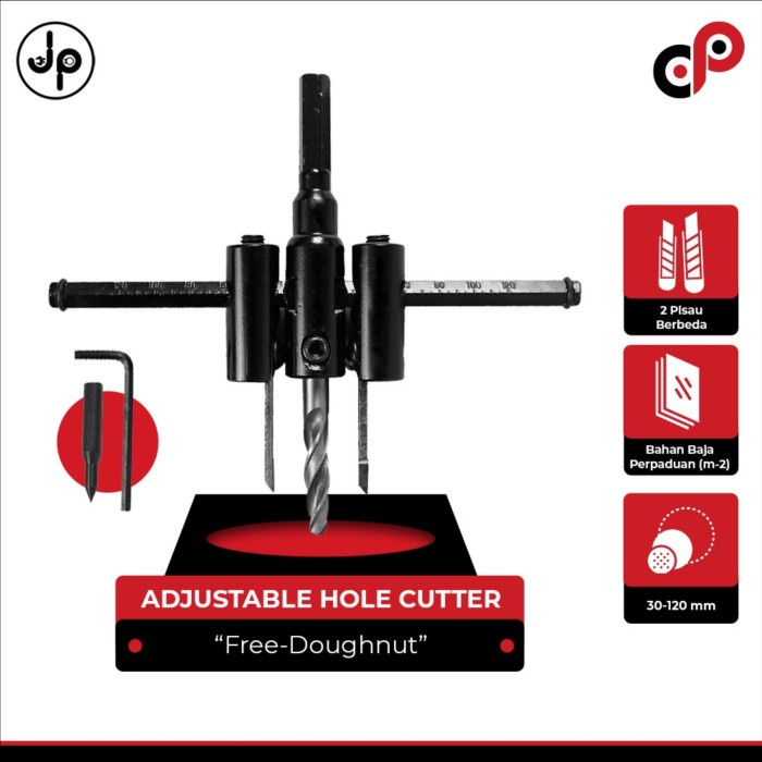 

Promo Adjustable Hole Cutter Adjustable Circle Hole Saw Cutter 30 - 120 Mm