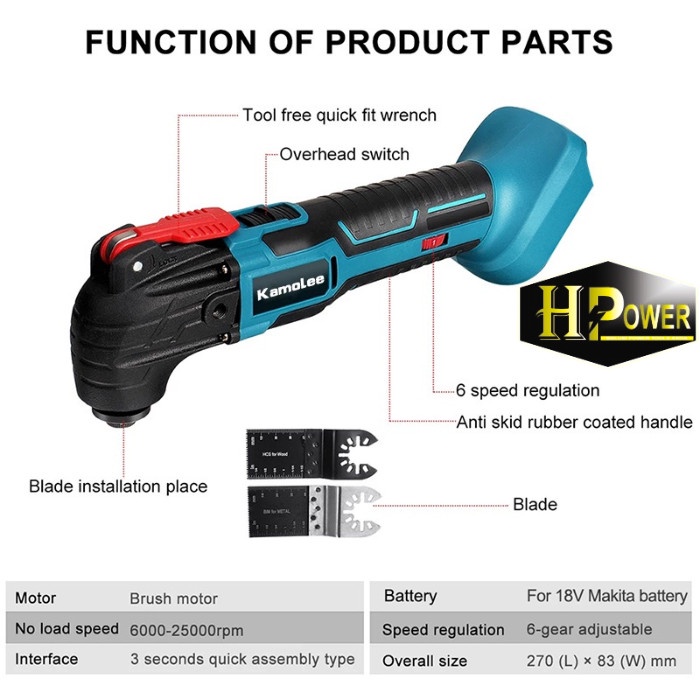 CORDLESS MULTI OSKILASI - 18V - KAMOLEE -Lulas G