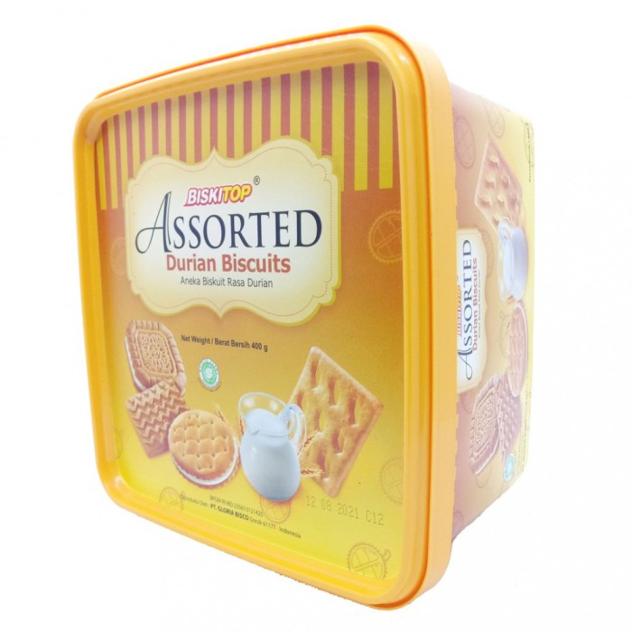 

Gratis Ongkir Biskuit Biskitop Assorted Biscuit Rasa Durian Toples 400 Gr
