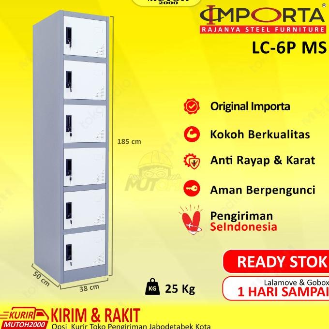 

[ Megaelektro99 ] Importa Lc-6P Ms Standing Loker Besi Locker Besi 6 Pintu Full Plat Pengiriman Cepat