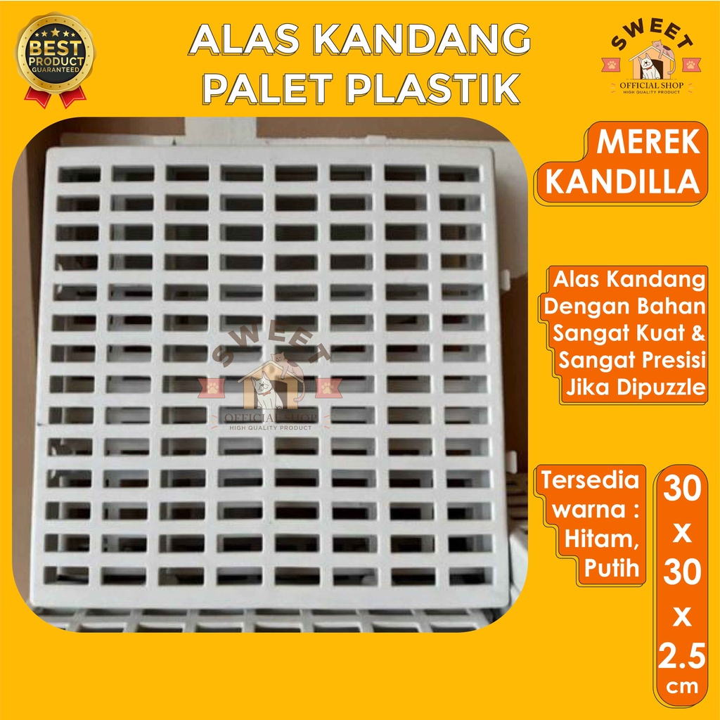 Alas Kandang Palet Plastik 30X30 Merek Kandila - Tatakan Kandang Kucing Kelinci Anjing - Foot Rest