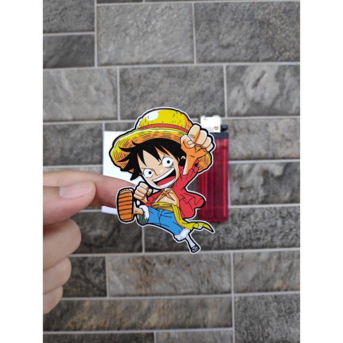 

Terlaris - Stiker Vinyl Luffy Karakter One Piece Motor Helm Laptop HP Print Cut