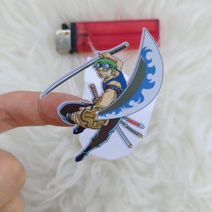 

Terlaris - Stiker Vinyl Zoro One Piece Karakter Motor Helm Laptop HP Sepeda Buku