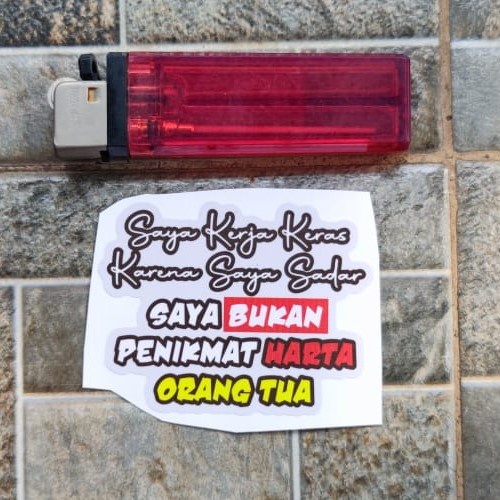 

Terlaris - Stiker Kata Saya Kerja Keras Harta Humor Lucu Viral Plesetan Meme FYP