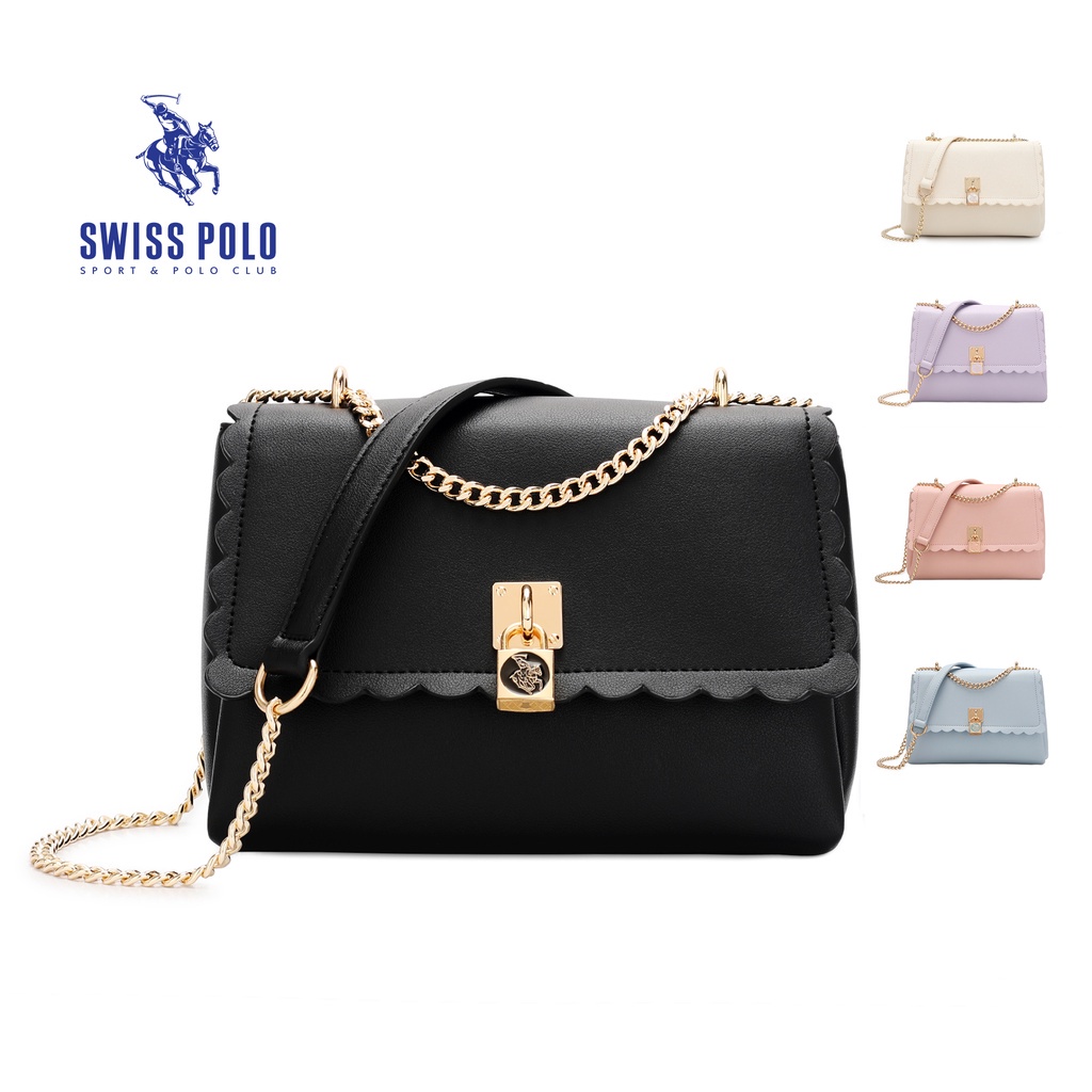 Swiss Polo Chain Shoulder Bag / Sling Bag / Crossbody Bag (Tas Bahu Wanita / Tas Selempang Wanita)  
