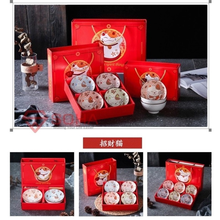 

DISKON MURAH ART-057 Hampers Imlek Kado Natal Souvenir Gift Bowl Set Mangkok Sumpit BERRY30.JAYA