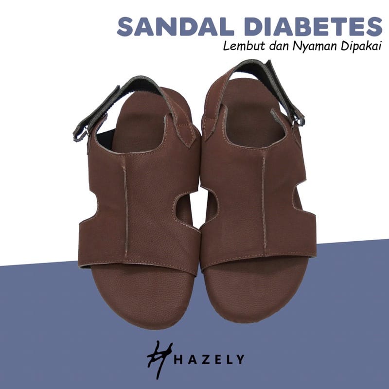 Hazely - Sandal Kesehatan Diabetes Empuk Sandal Kesehatan Pria Wanita Tali Belakang