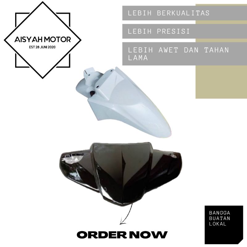 Cover Bodi Batok Depan Spakbor Depan Honda Vario 110 CW Warna Hitam Putih