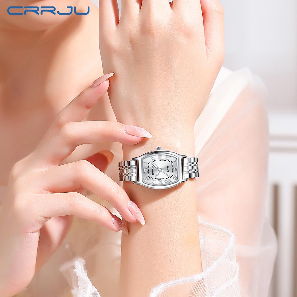 Sale CRRJU Jam Tangan Wanita Elegan Terbaru 2023 Anti Air Rantai Kado Buat Pacar Cewek 5013 Termurah