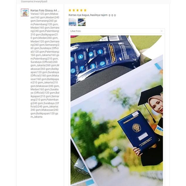 

Terbaru! Kertas Foto Glossy A3 - SUN NG Glossy Po Paper Single / Double Side ( bolak balik ) Ketebalan 210, 240, 260 gsm ( Support epson/canon/hp/brother ori (dye ) - 664, 003, 673, 001 )