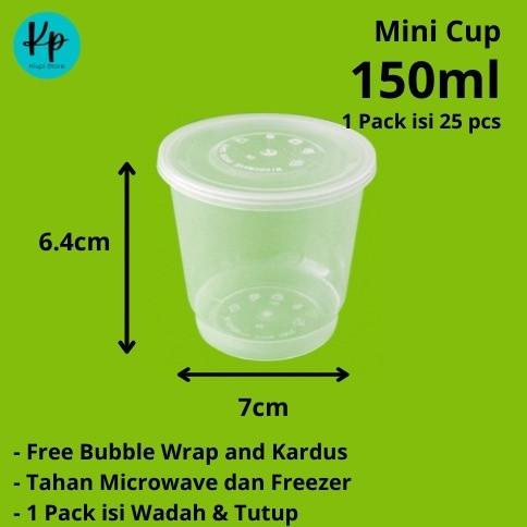 Biaq*160 Kotak Makan Plastik Thinwall Mini Cup - 150Ml