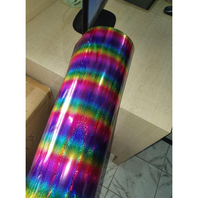

Sticker Hologram pelangi warna warni ,