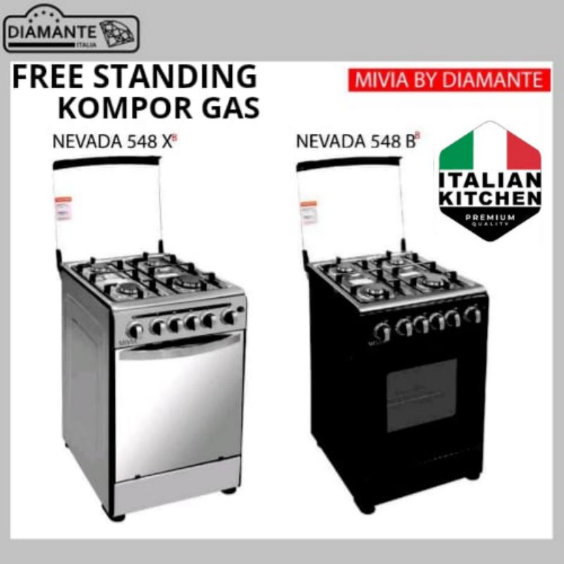 FRRE STANDING KOMPOR GAS DIAMANTE BY MIVIA NEVADA 548B/X