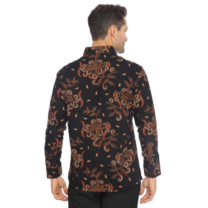 Agrapana Kemeja Batik Print Adwitiya Lengan Panjang Hitam