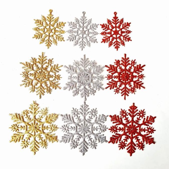 

Snowflake Natal Isi 3 Hiasan Pohon Natal Murah Dekorasi Christmas Gold Limited Edition