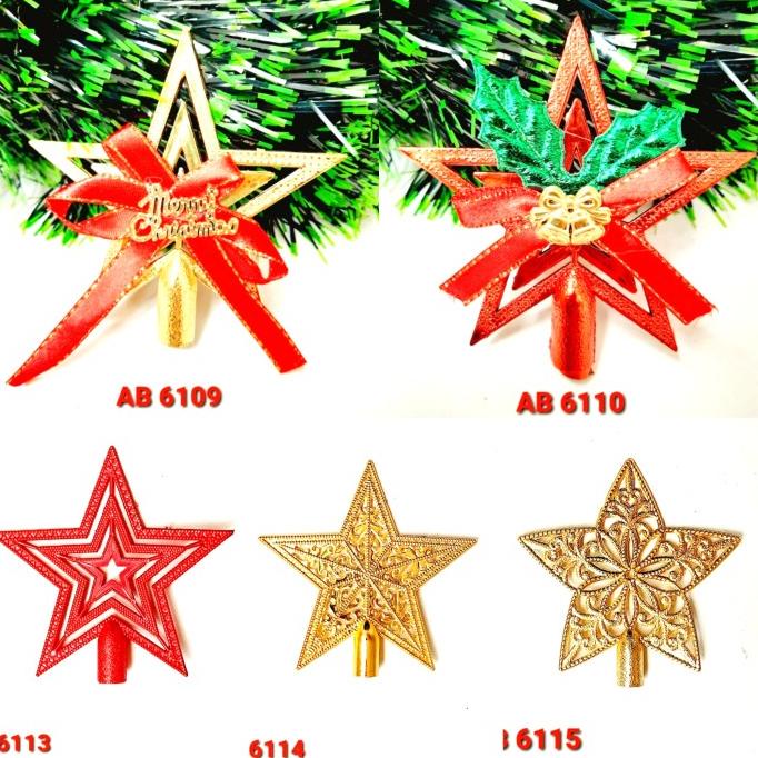 

Top Bintang Pita 10 Cm Star Hiasan Bintang Merah Emas Atas Pohon Natal Pengiriman Cepat