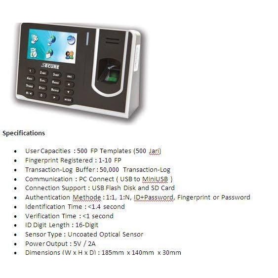 Jual Mesin Absen Finger Print