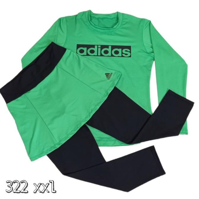 Setelan Olahraga Panjang Jumbo Muslimah/Baju Senam Wanita Muslimah/Set