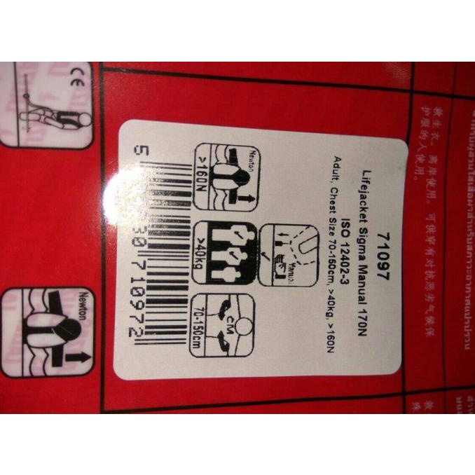 Life Jacket/Pelampung Gas Lalizas Sigma N 170