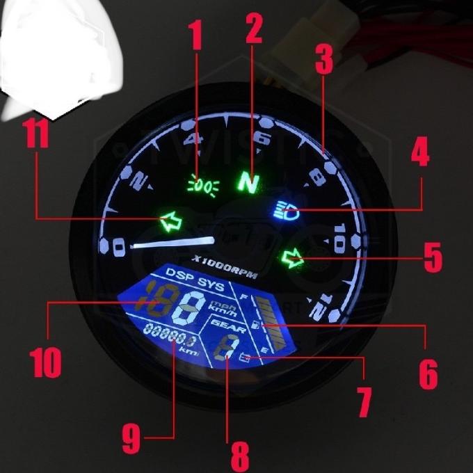 Speedometer Digital Bulat Universal Litron Motor W175 Benelli Japstyle