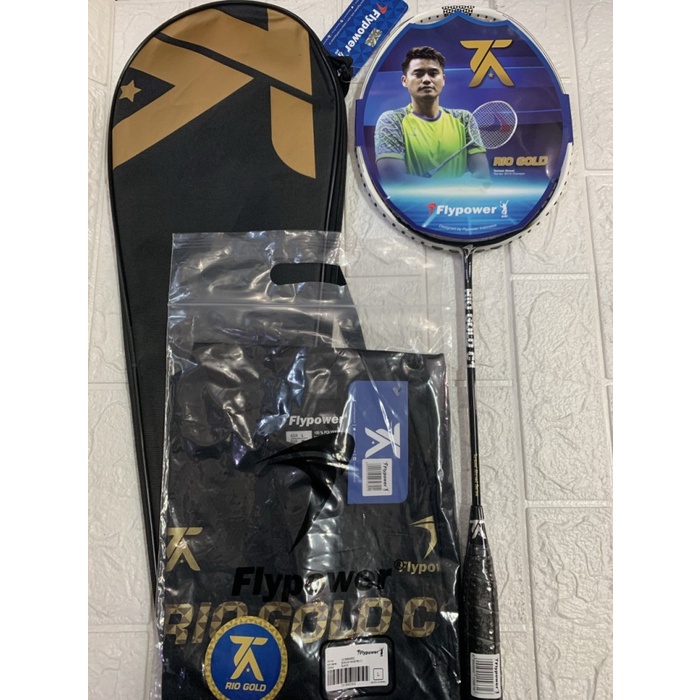 Raket Badminton Flypower Rio Gold C1 Full Set Original Terpopuler