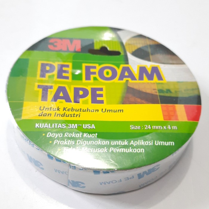 

Double Tape 3M 1600 PE Foam Tape Size 24mm x 4M Tebal 1.0mm (A1186)