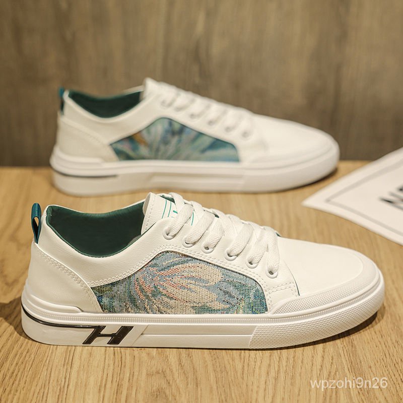 Sepatu Kulit Pria, Sepatu Pria Putih, Serap Keringat, Sepatu Datar, Sepatu Kulit Pria, Tanpa Tali Se