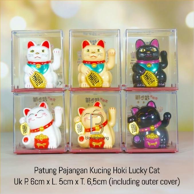 Patung Kucing Hoki Lucky Cat Tangan Gerak Goyang Cina Solar Mini Kecil