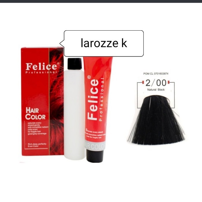 Promo Cat Rambut Felice Profesional 2/00 Natural Black