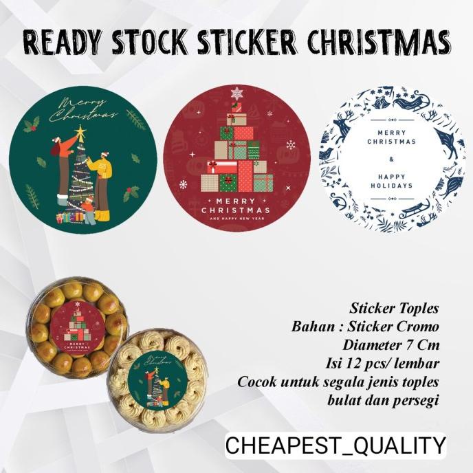 

New Stiker Natal / Sticker Natal Christmas Tutup Toples - Isi 12 Pcs Original