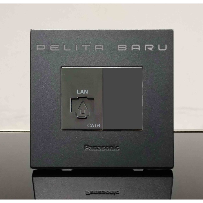 Outlet Data Cat6 + Blank Chip Panasonic Style E Hitam
