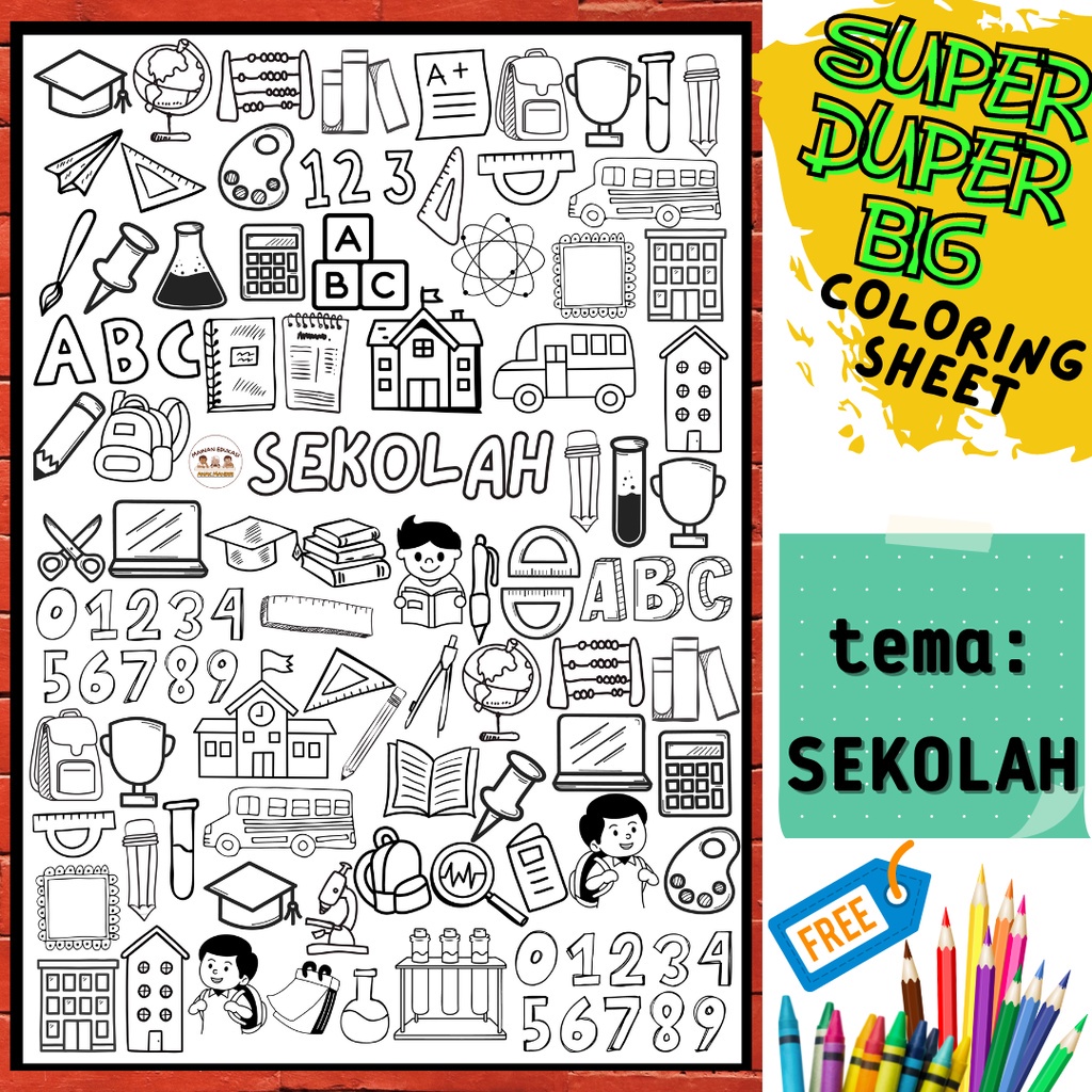 

Kertas Mewarnai Jumbo Poster Mewarnai Raksasa Ukuran Besar Yukitadraw Seri Doodle Raksasa Mainan